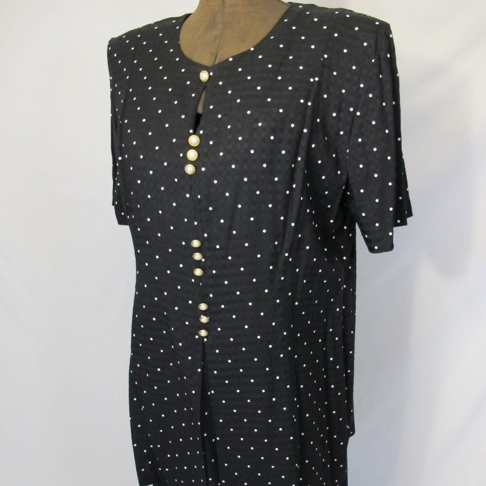 Ultra Dress NY Black polka dot dress with pearl buttons   18